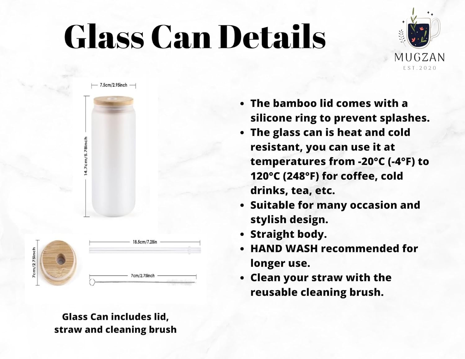 Cute Little Ghost Frosted Glass Can with Bamboo Lid, straw and cleaning brush, 16 Oz Halloween Vibes Glass Cup Mugzan