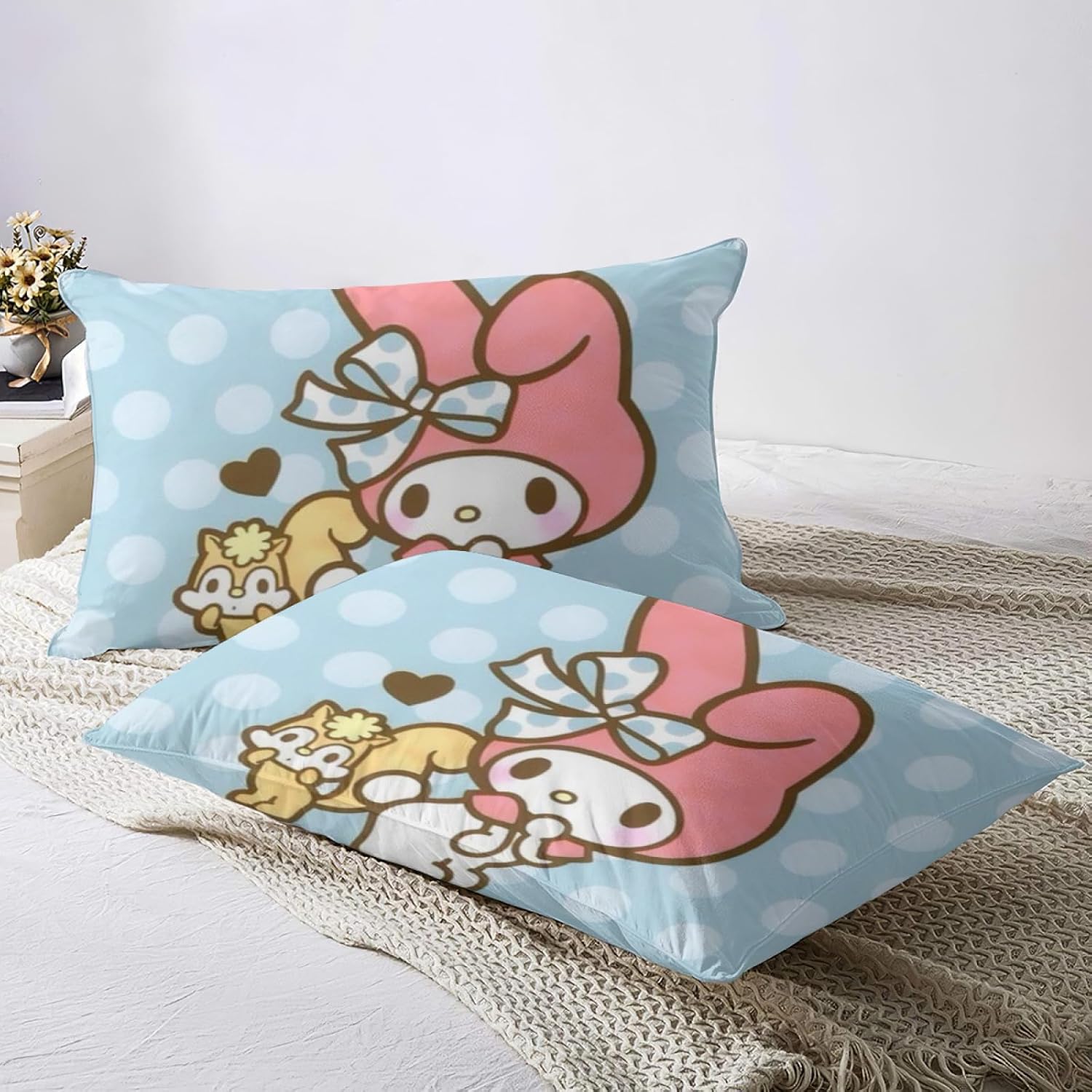 Juego de ropa de cama de dibujos animados tamaño individual, funda de edredón de 3 piezas, bonito juego de cama para niños y niñas con 1 funda de
