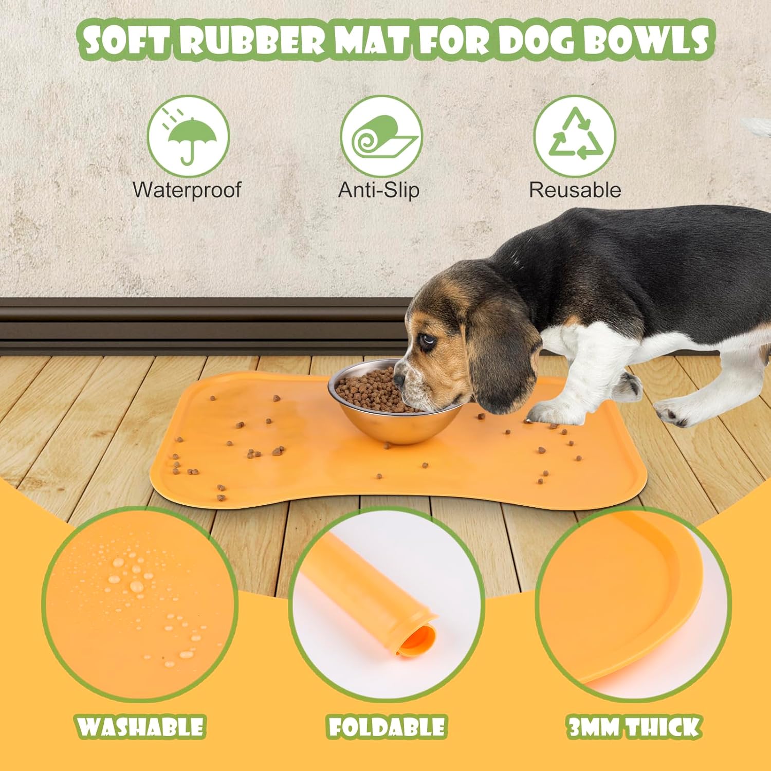 Juego de alimentador de alimentos y dispensador de agua para mascotas, cuencos elevados 2 en 1 con tapete impermeable para alimentación, dispensador