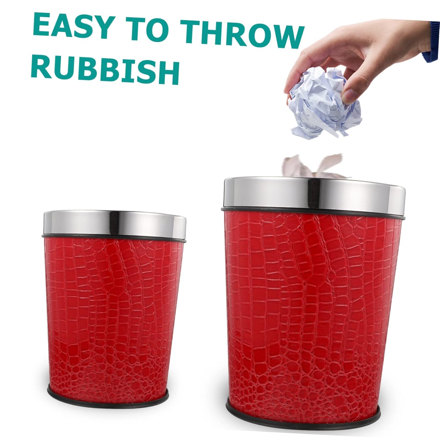 Bote de basura chino Contenedores de plástico Decoración para oficina Papelera de plástico para desperdiciar cubos de papel Cubo de basura retro