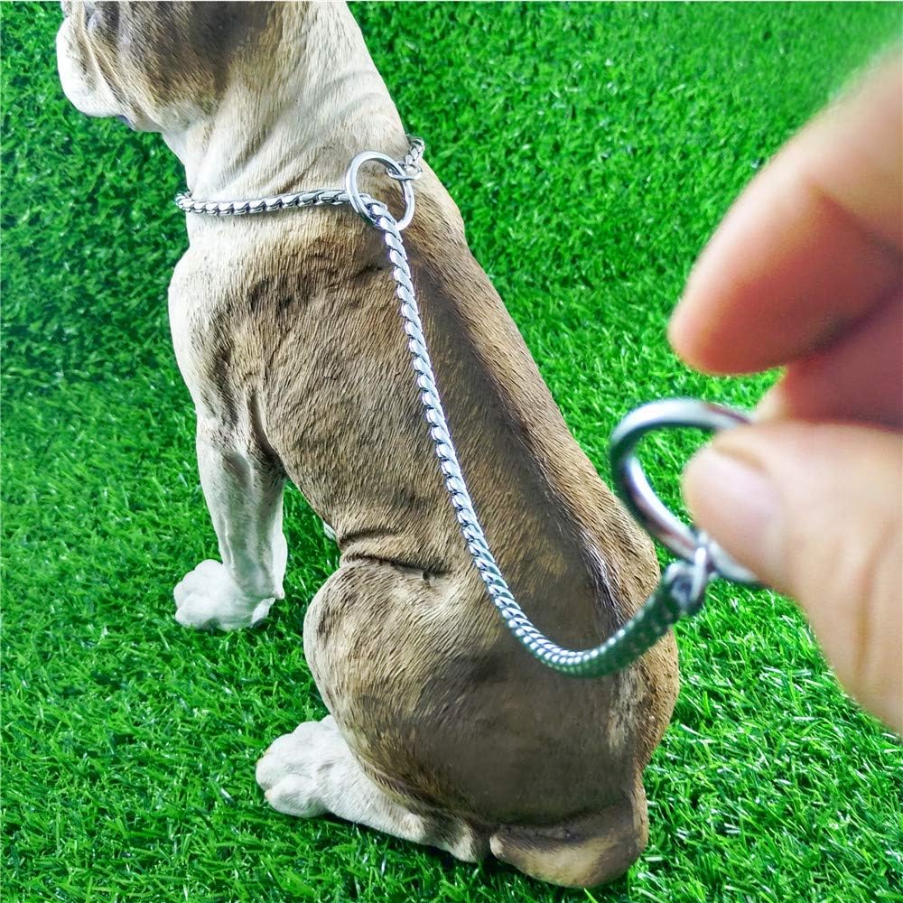 Umysky Cadena de metal cromado para perro con diseño de serpiente en forma de serpiente, estranguladorcollar totalmente garantizado contra el