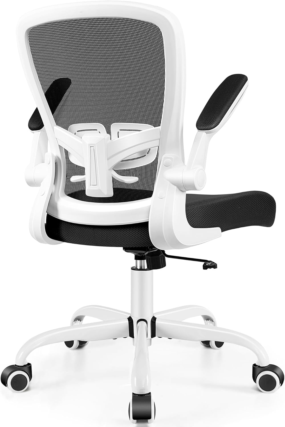 MINLOVE Silla de oficina ergonómica con soporte lumbar ajustable y altura, reposabrazos abatibles de 90, sillas de escritorio Ergo con ruedas, silla