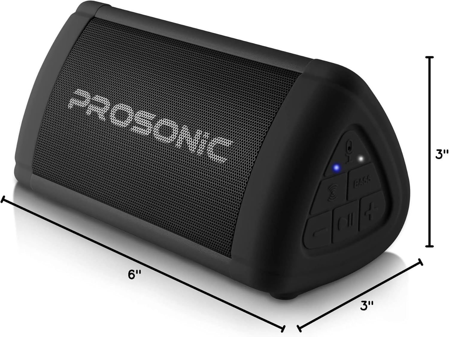 Prosonic BT3 – Altavoz Bluetooth inalámbrico portátil con sonido estéreo de 10 W y refuerzo de graves – Sonido rico y graves intensos – Bluetooth
