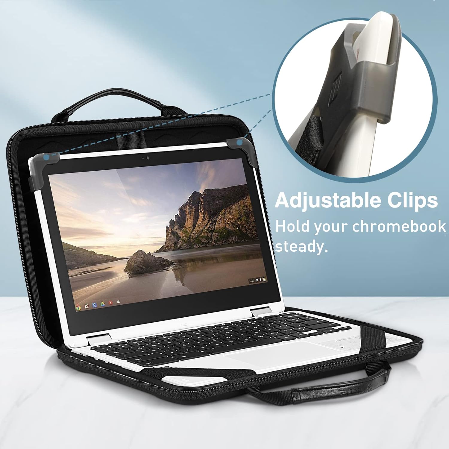 Fintie Funda protectora para Chromebook de 11.6 pulgadas, bolsa de hombro protectora con bolsa para accesorios y ranura para tarjeta de