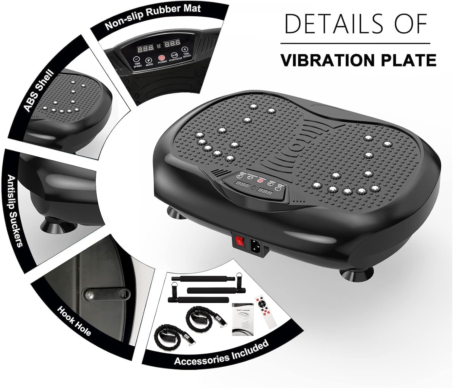 Máquina de ejercicios con placa de vibración, plataforma de vibración de entrenamiento de cuerpo entero, máquina de drenaje linfático para pérdida