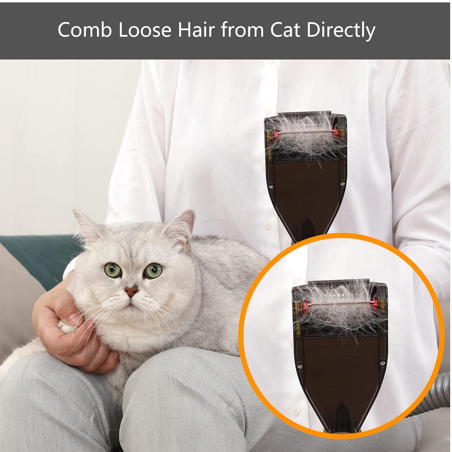 Cepillo de aseo para mascotas, herramienta de eliminación de pelo para perros y gatos, peine profesional para eliminar pelos como aspiradora, kit de