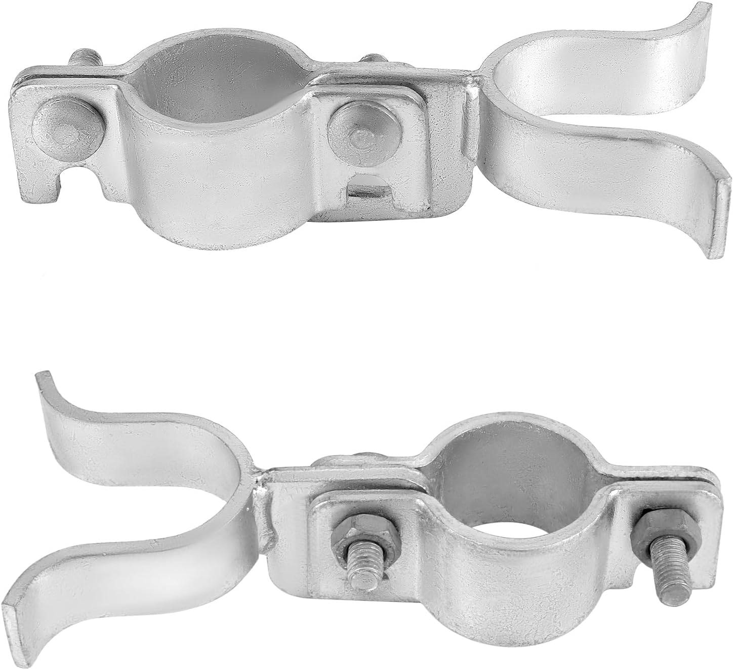 QWORK Pestillo de horquilla, 4 piezas de 1-38 pulgadas x 1-38 pulgadas, cerrojo galvanizado para puerta de cerca, cerraduras de valla de cadena con