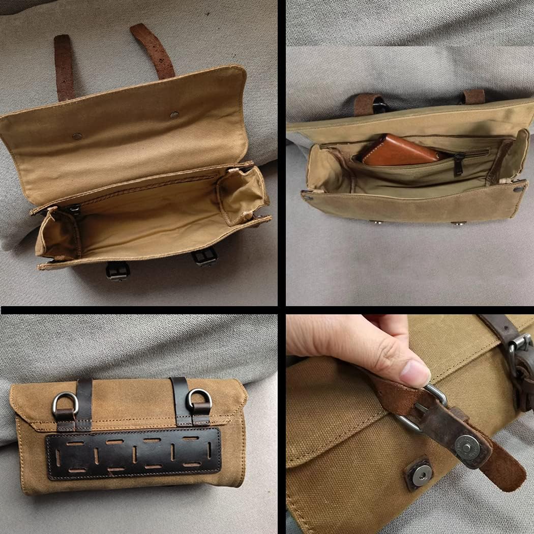 Bolsa de manubrio de motocicleta de estilo retro, bolsa de herramientas para horquilla de motocicleta, bolsa de herramientas de motocicleta, bolsa
