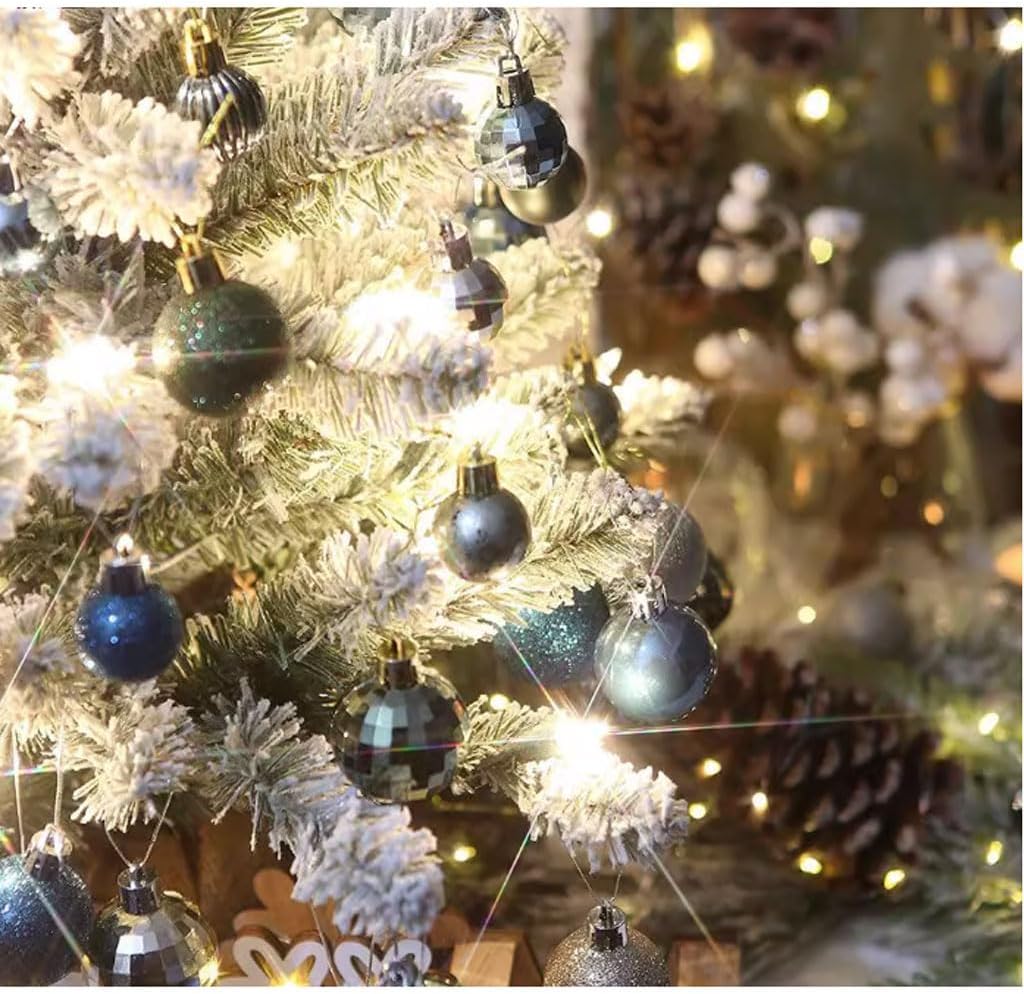 Adornos de 60 bolas de colores para árbol de Navidad, adornos de 1.18 pulgadas, irrompibles, decoración de árbol de Navidad, esferas colgantes,