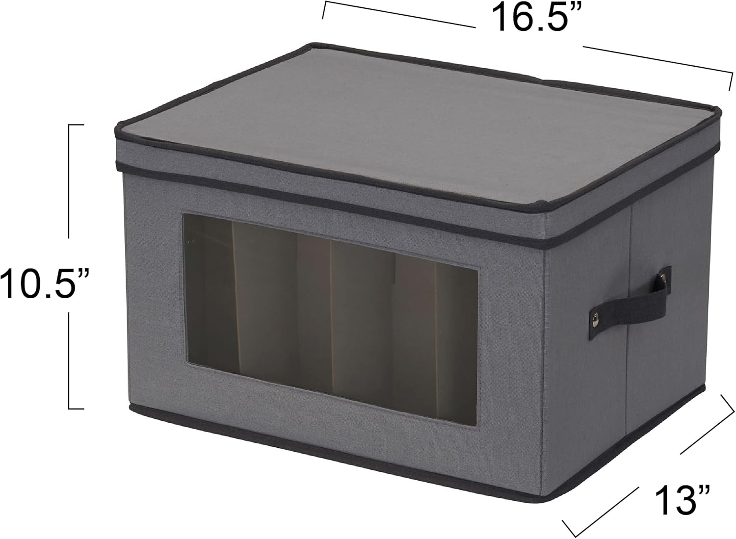 Household Essentials – Caja de almacenamiento de color gris para copas de tallo