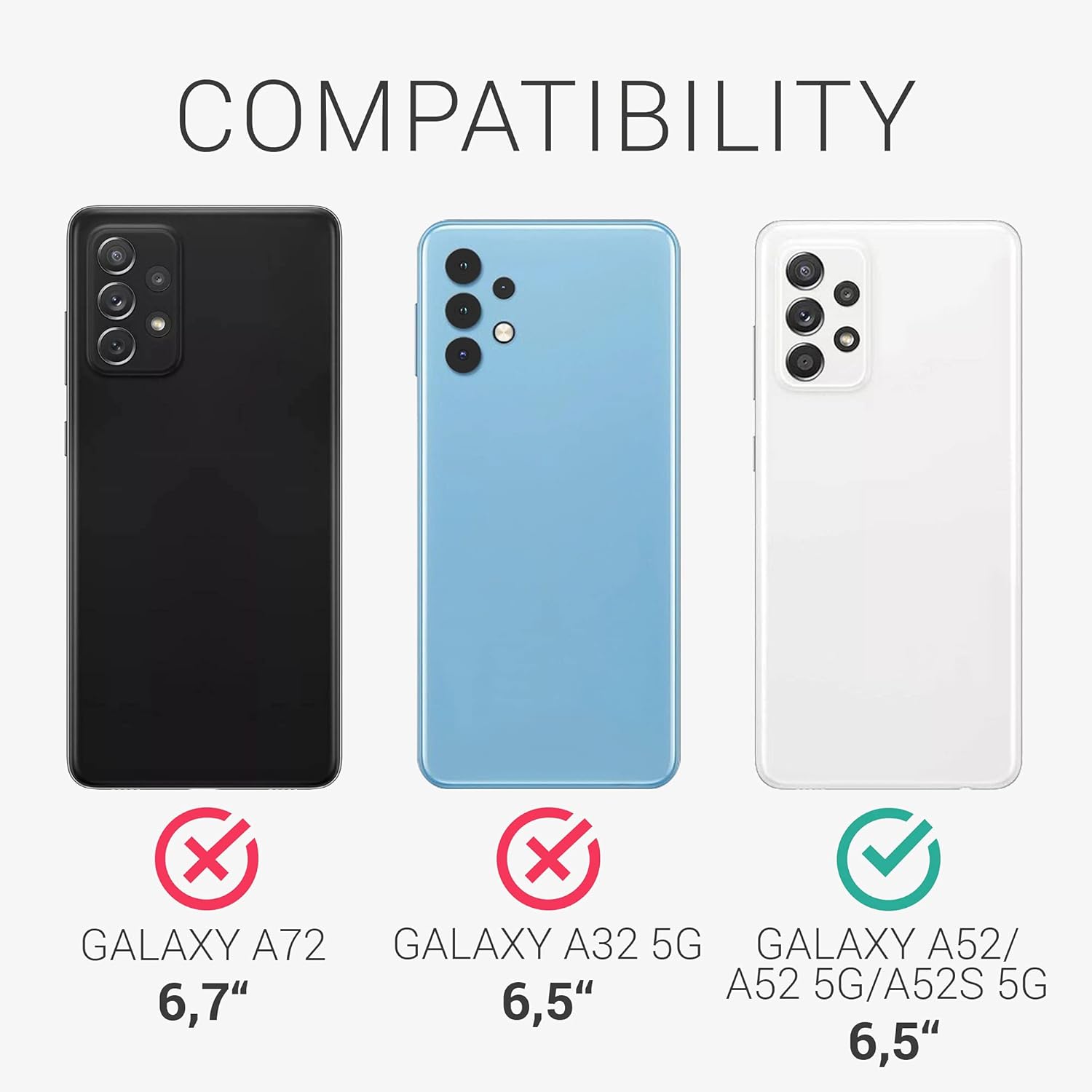 kwmobile Funda de silicona TPU compatible con Samsung Galaxy A52  A52 5G  A52s 5G – Funda suave – contorno de viaje blanconegro