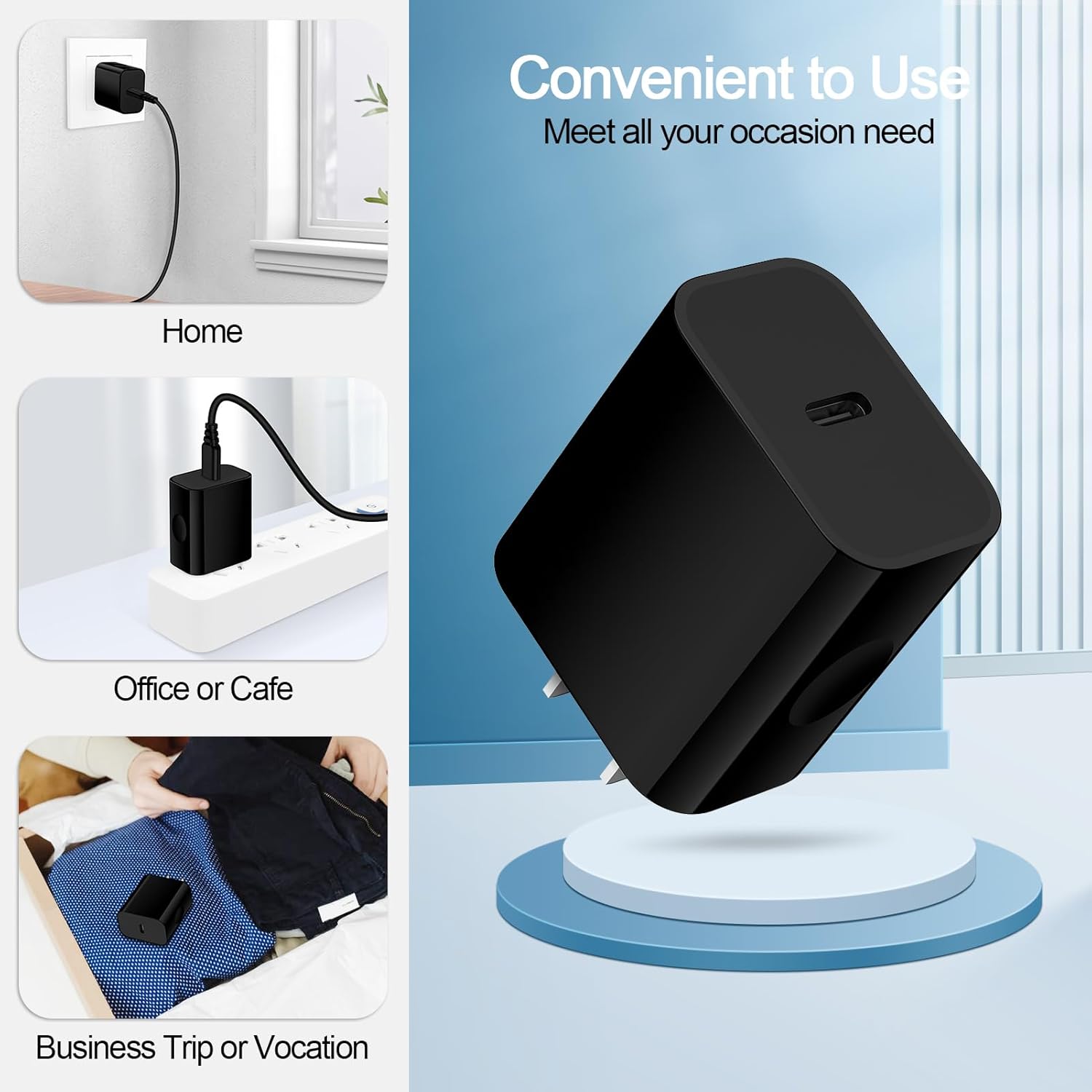 Cargador de teléfono Samsung de 20 W tipo C de carga rápida para Samsung Galaxy A54 5G, A14, S24, S23 Ultra, S22, S21 S20, paquete de 2 cargadores