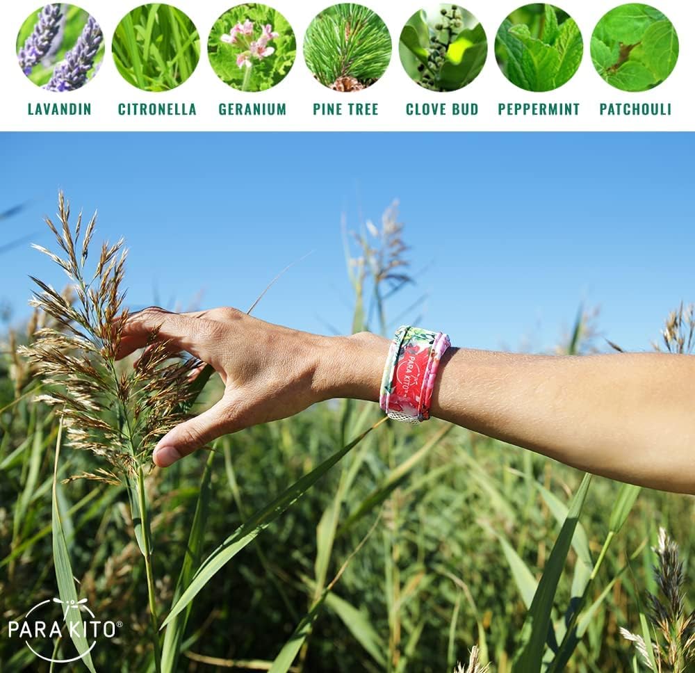 PARA’KITO – Pulsera repelente de insectos y bichos para niños, impermeable, repelente de plagas al aire libre con aceites esenciales naturales,