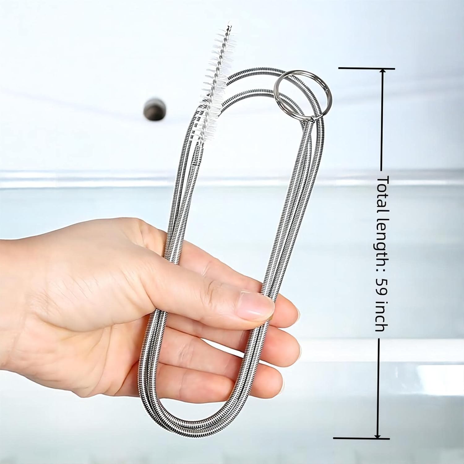 Cepillo de alambre largo para techo corredizo Herramientas de limpieza adecuadas para automóviles y refrigeradores, 60 pulgadas, 3 piezas y 7