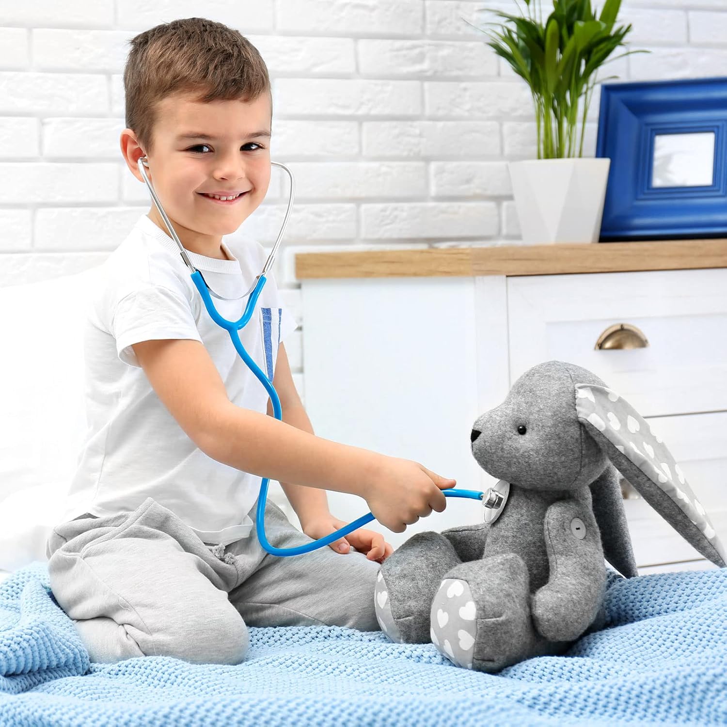 2 piezas de juguete de estetoscopio para niños, estetoscopio de trabajo de enfermería para niños, juego de rol, lindo doctor accesorios de juego de