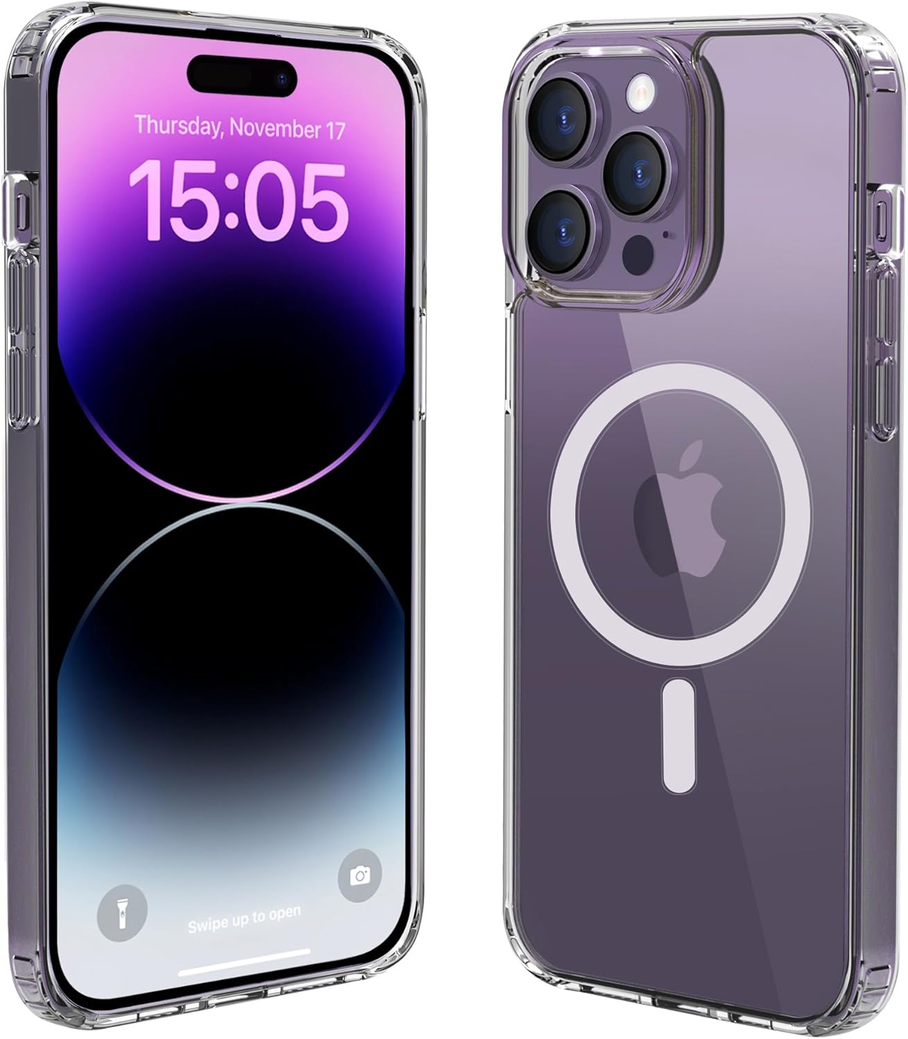 PTz Worlds Funda para iPhone 14 ProMax, fuerte magnética para iPhone 14 Pro Max de 6.7 pulgadas, transparente compatible con MagSafe, protección