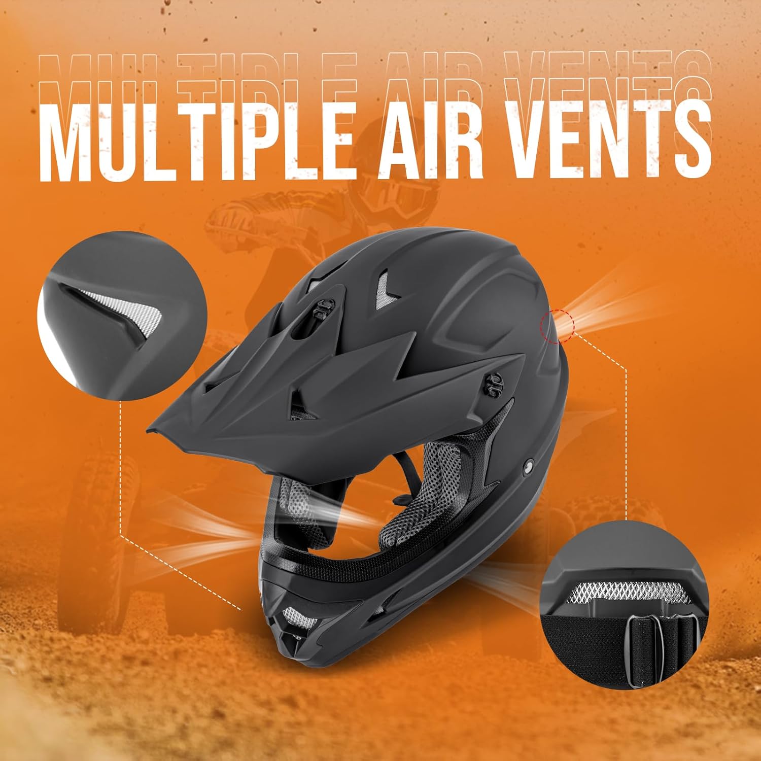 Casco de motocross para adultos con gafas, guantes y máscara, hebilla de liberación rápida, visera ajustable, casco para adultos, motocross,