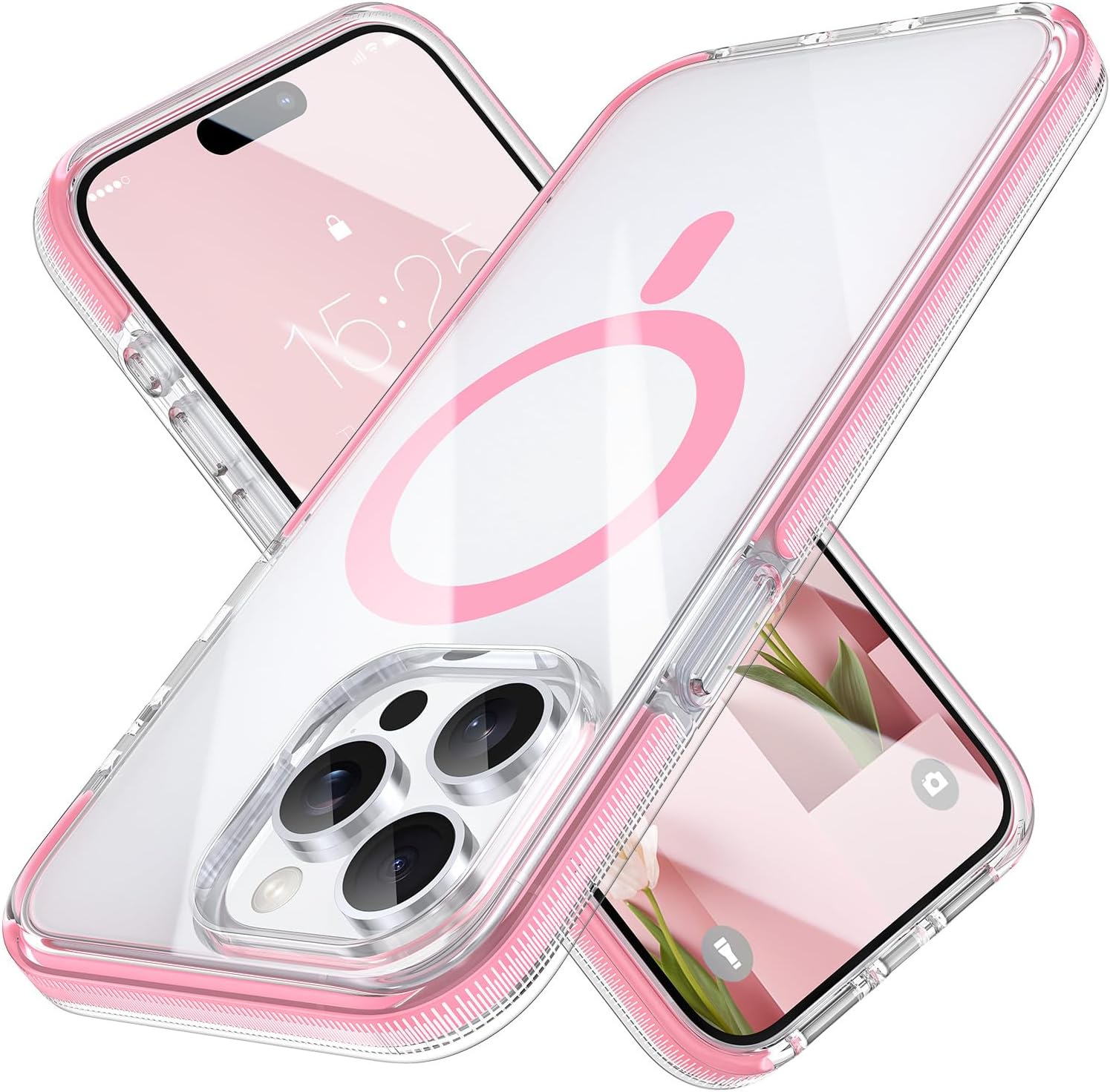 MILPROX Funda compatible con iPhone 15 Pro  Compatible con MagSafe  Diseño magnético transparente transparente  Antideslizante que no se amarillea