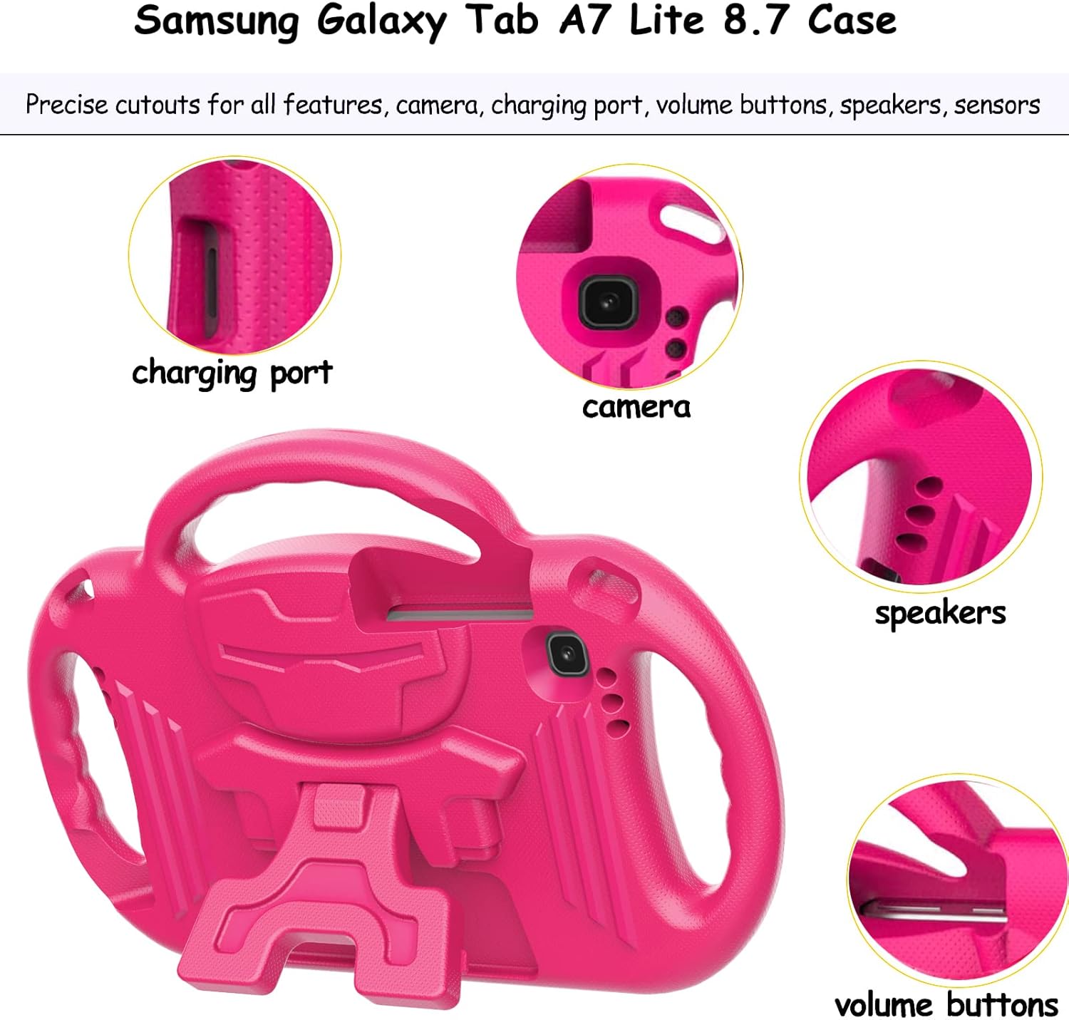 LTROP Funda para niños para Samsung Galaxy Tab A7 Lite de 8.7 pulgadas 2021 (SM-T220T225T227), Galaxy Tab A7 Lite funda para niños, con correa para