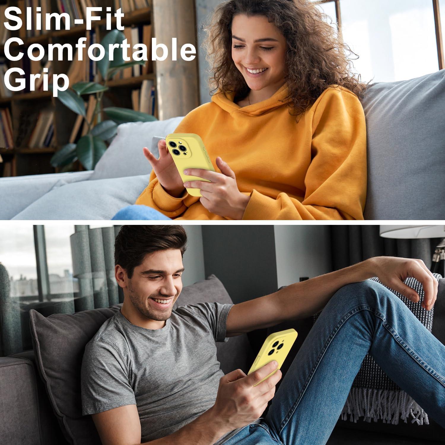 DEENAKIN Funda diseñada para iPhone 15 Pro Max con protector de pantalla, protección mejorada de la cámara, funda de silicona suave al tacto de la