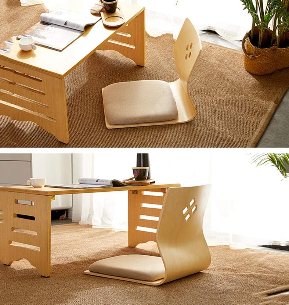 ZRRtables Asientos coreanos japoneses Zaisu Silla Muebles de sala de estar Asiático Tradicional Tatami Piso Silla sin piernas Asiento