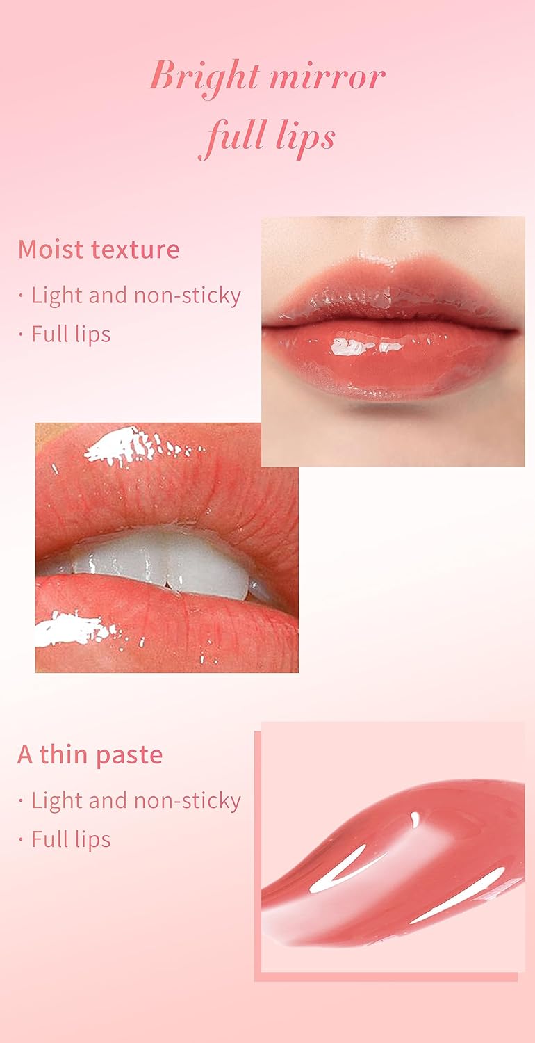 Brillo de aceite hidratante para labios logra labios más llenos y saludables con este bálsamo labial transparente infundido con aceite hidratante