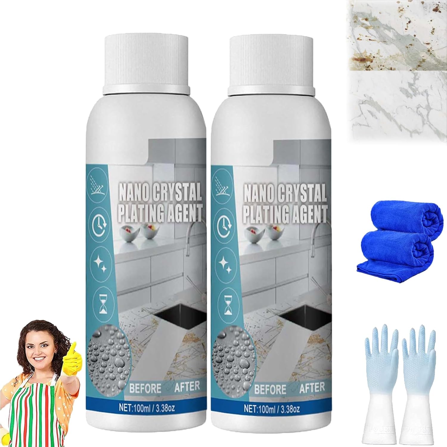 LONGLUAN Stone Nano – Agente de revestimiento de cristal nano, agente de revestimiento de nanocristales de piedra, limpiador removedor de manchas de