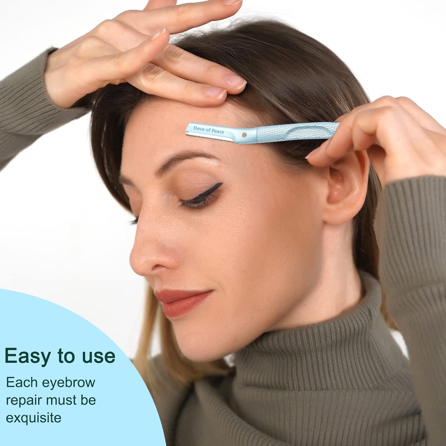 Dove of peace Dermaplaning Herramienta de belleza, cuchillo de metal para cejas, herramienta de limpieza de pelo facial, afeitadoras y cuchillas