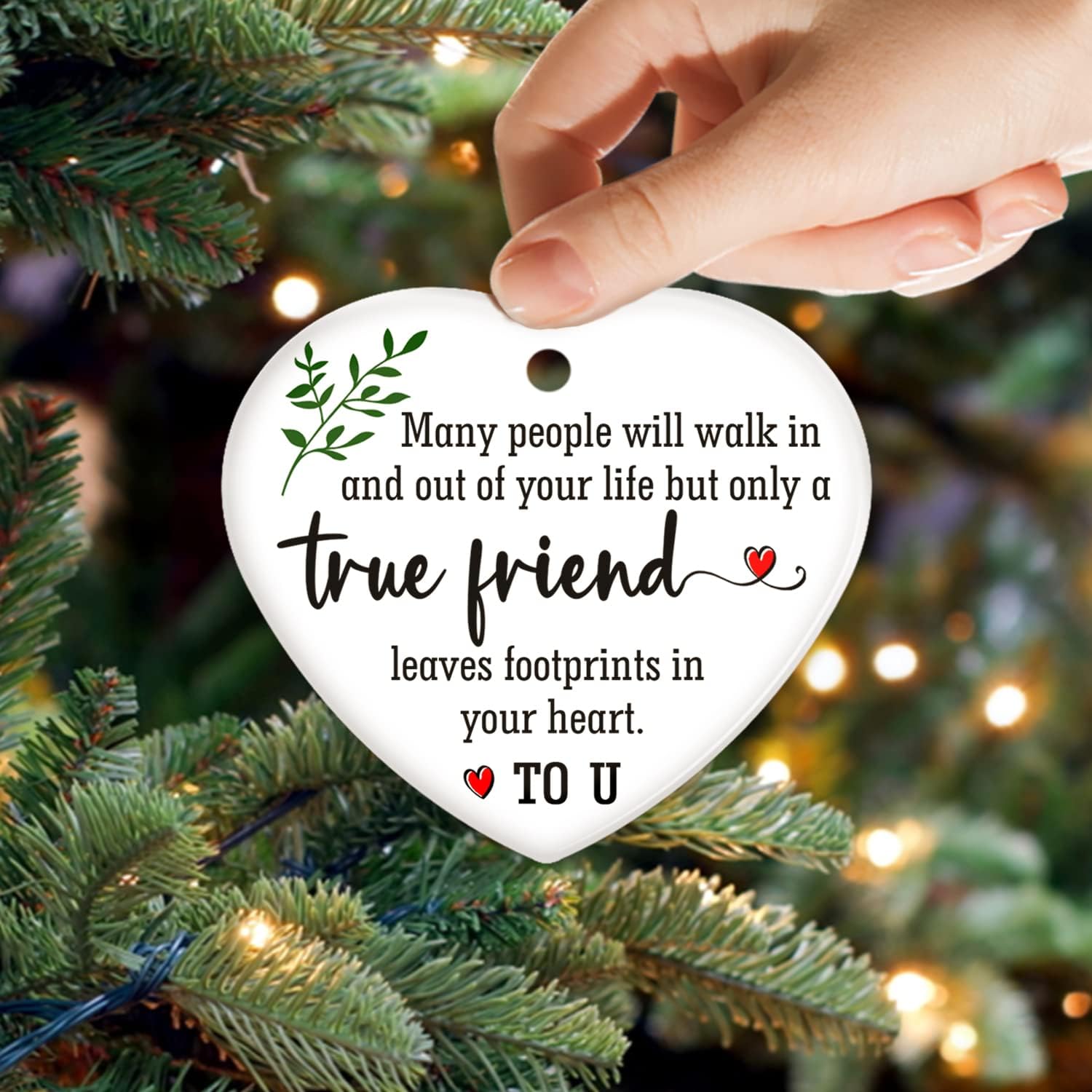 Adorno de Navidad 2023 para mujeres, decoración de árbol de Navidad, adorno de BFF para amigos, hermana, él, ella, novio, novia, verdadera amiga,
