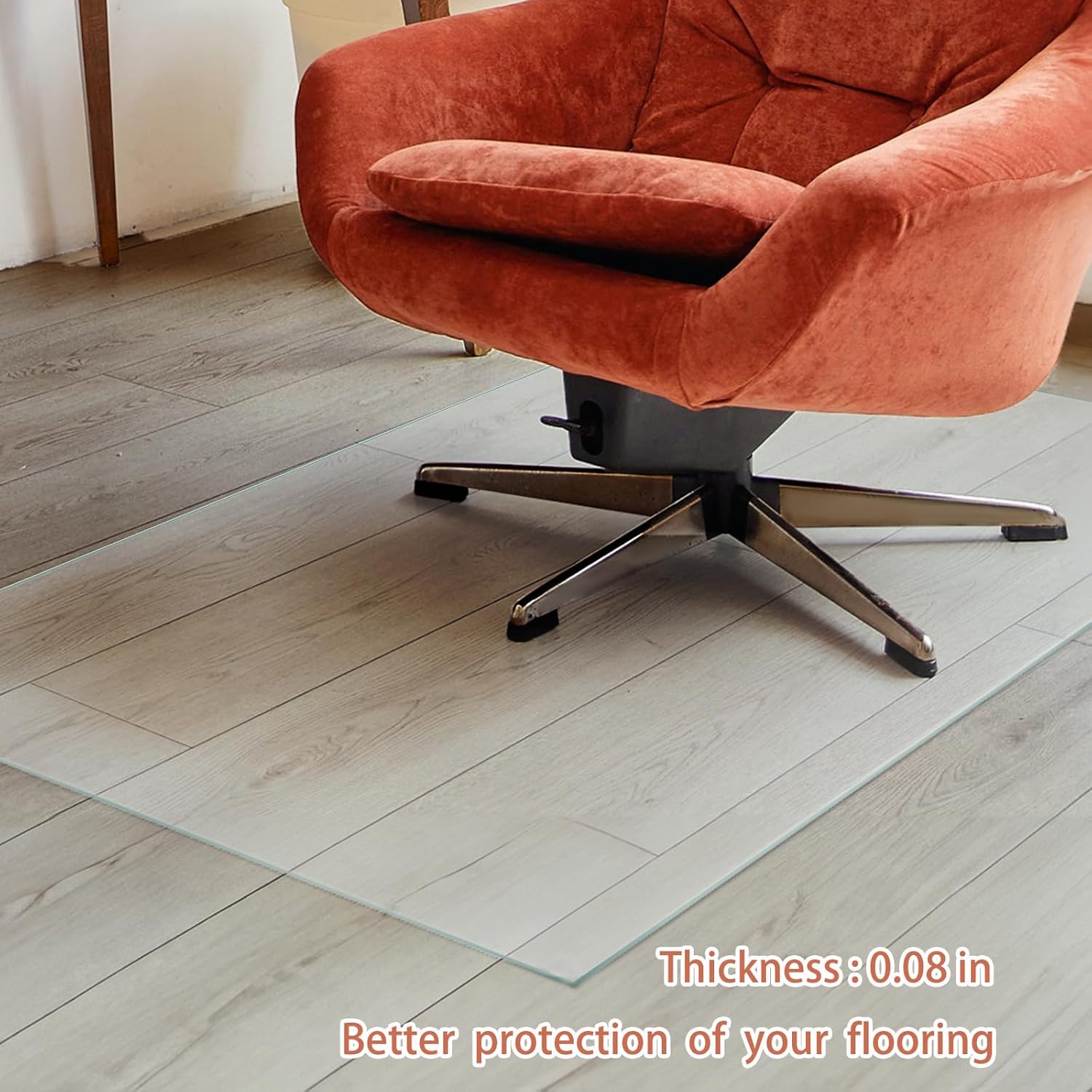 Tapete para silla de oficina para suelo de madera dura, transparente, protector de maderaazulejos, para oficina y hogar, tapete para silla de