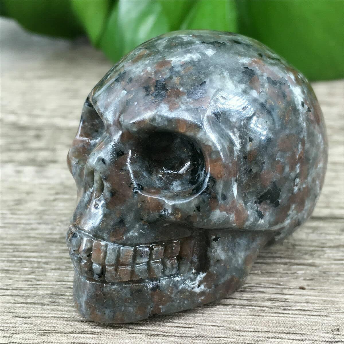 TEAMWILL 2″ Natural Flame’s Stone Cuarzo Calavera Cristal Tallado a Mano Curación 1pc