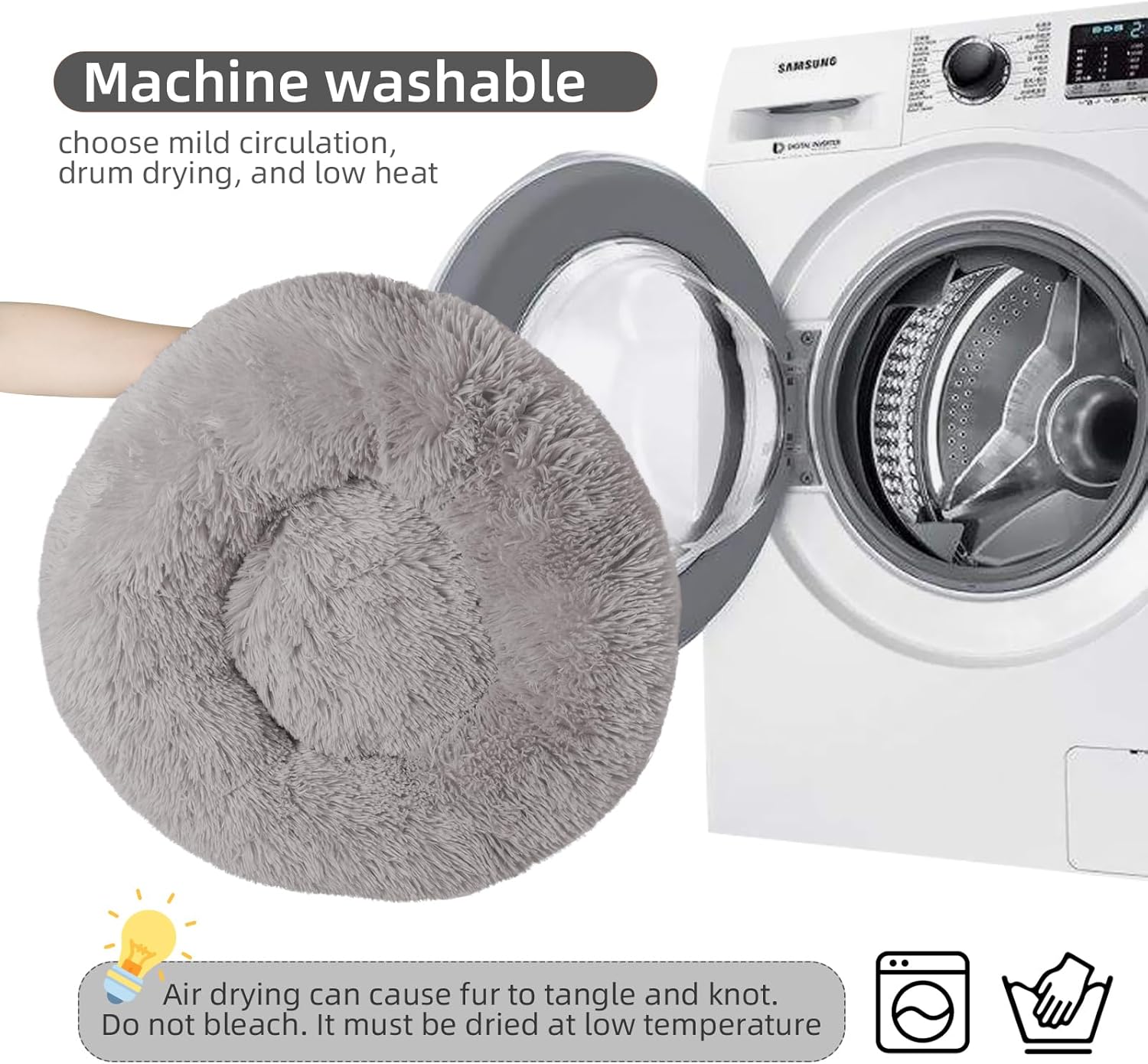 Cama para gatos de interior, cama relajante de felpa suave y relajante de 20 pulgadas para gatos o perros pequeños, medianos y pequeños, cama