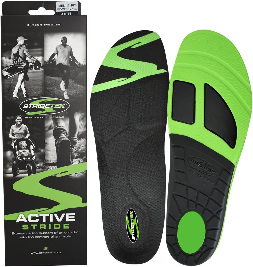 Plantillas ortopédicas Active Stride – Memory PU – Soporte de arco y metatarsiano para prevenir la fascitis plantar y las férulas de espinillas,