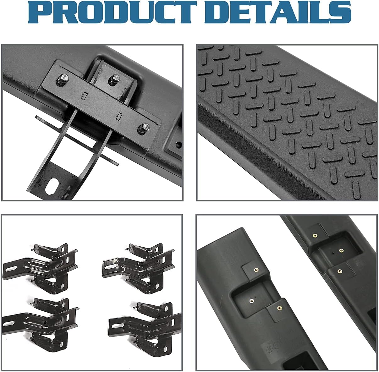 Auraroad Estribos laterales compatibles con Jeep Wrangler JK 2007-2018 de 4 puertas, barras Nerf estilo OE negro (Wrangler JK 4 puertas)