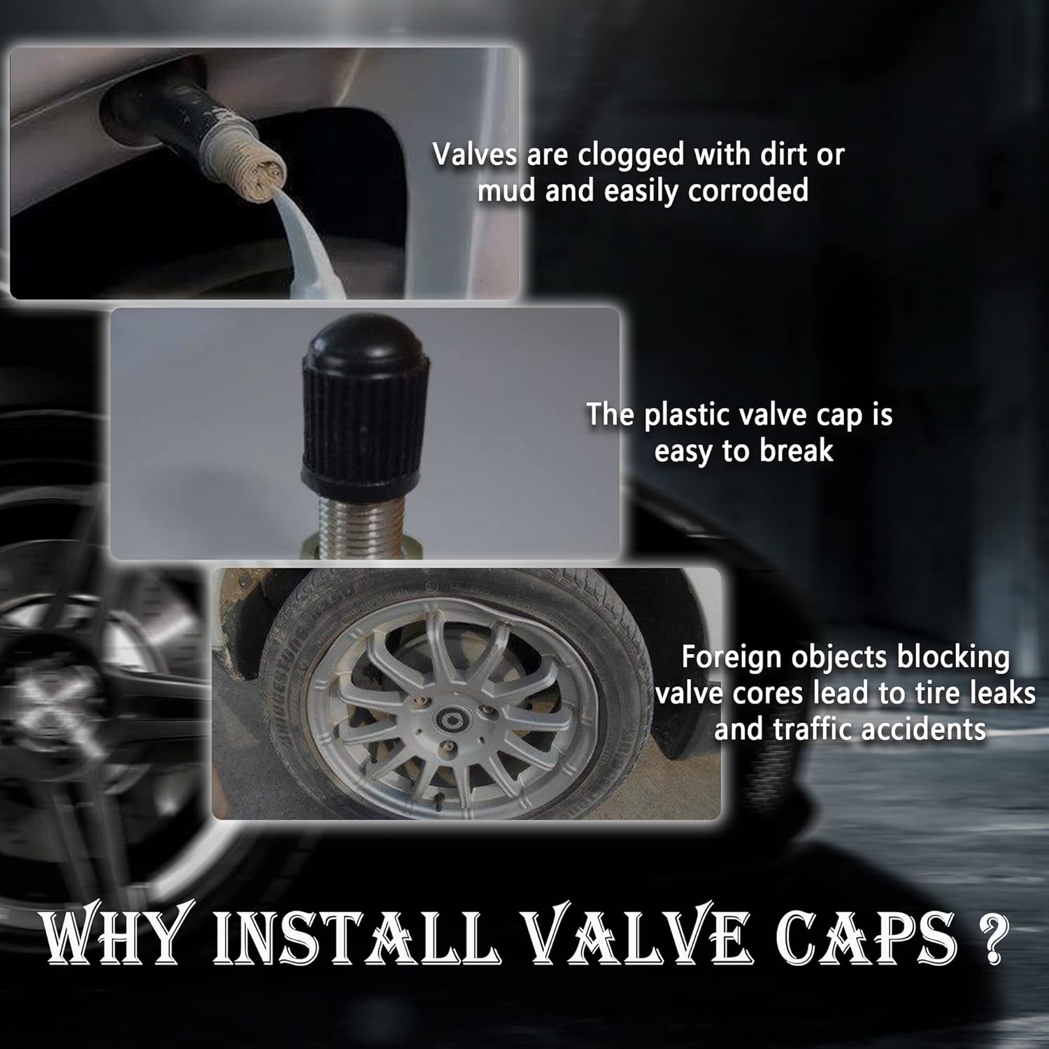 Tapón de válvula de neumático luminoso con bandera estadounidense para automóvil, accesorios para tapones de neumáticos de automóvil, paquete de 8,