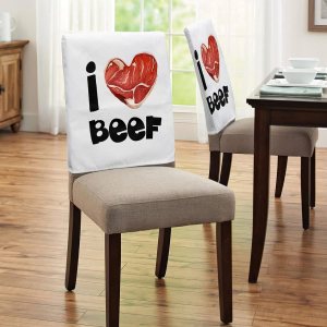 Maliyand Juego de 4 fundas protectoras para sillas de comedor, diseño de corazón de carne de res, extraíbles y lavables, para comedor, prevención de Maliyand Juego de 4 fundas protectoras para sillas de comedor, diseño de corazón de carne de res, extraíbles y lavables, para comedor, prevención de