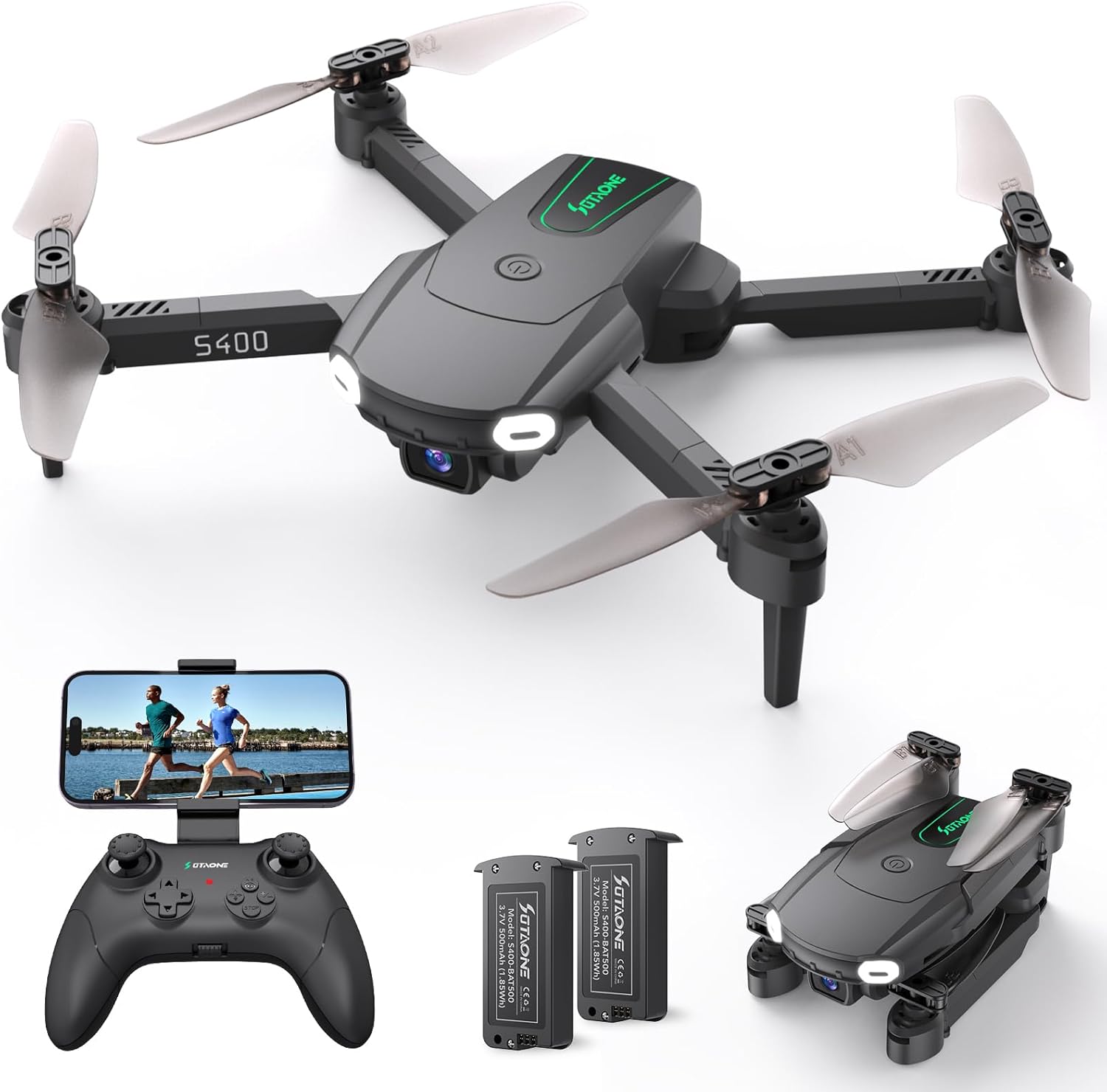 Paquete de dron S400 con cámara y estuche de transporte