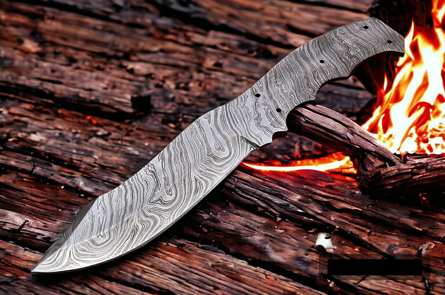 Wilson Roy Cuchillo de hoja en blanco de espiga completa de acero de Damasco hecho a mano para la fabricación de cuchillos suministros-7VV