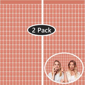 Cortina de telón de fondo de flecos cuadrados de oro rosa, 2 piezas, cortina de oropel metálica para cumpleaños, boda, graduación, despedida de Cortina de telón de fondo de flecos cuadrados de oro rosa, 2 piezas, cortina de oropel metálica para cumpleaños, boda, graduación, despedida de