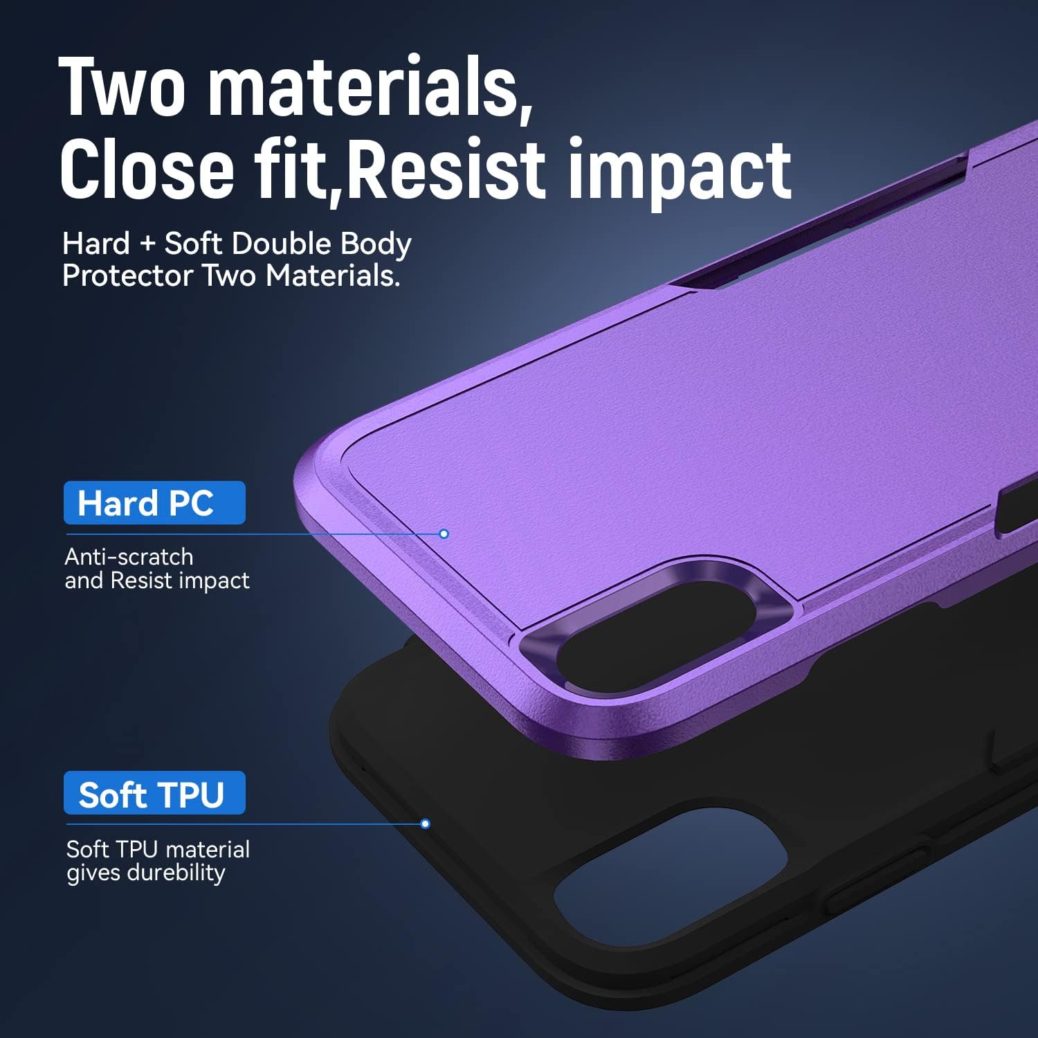 Asuwish Funda para iPhone XR 6.1 con protector de pantalla de vidrio templado y delgada híbrida de cuerpo completo para iPhone XR iPhone10R i Phonex