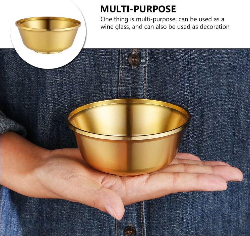 VOSAREA Cuenco de agua de altar Cuenco de oferta Tazón de agua budista tibetano Cuenco de agua Copa de vino Cáliz Taza de altar de meditación
