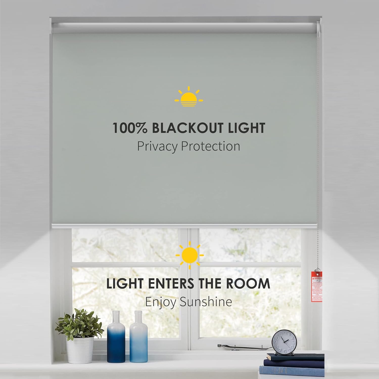 homebox cortinas enrollables 100% opacas, con aislamiento térmico, tela impermeable con protección ultravioleta, con cadena, para hogar y oficina