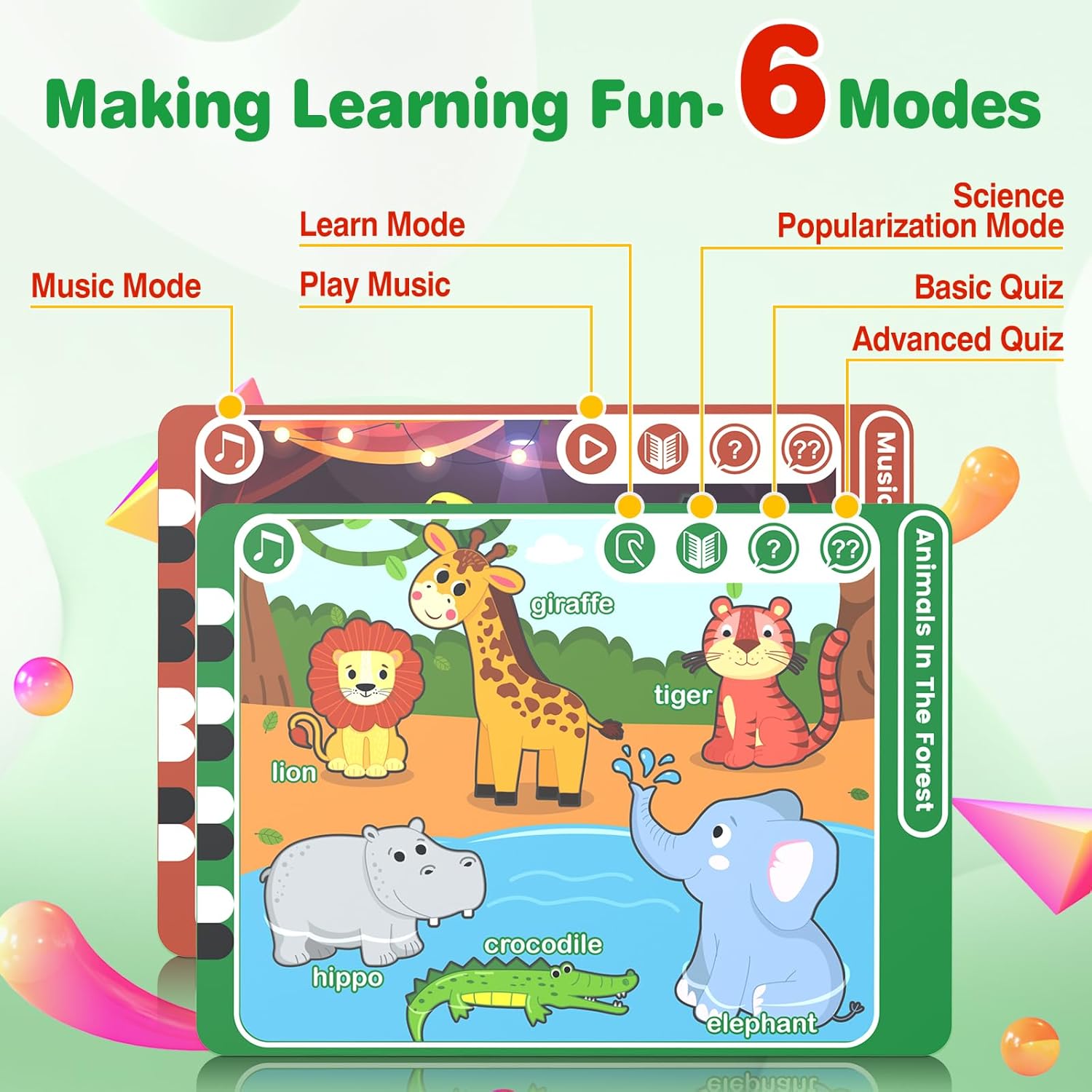 Play & Learn Pad – Tarjetas didácticas parlantes juguetes de aprendizaje con 22 lecciones divertidas para niños y niñas, tableta educativa para