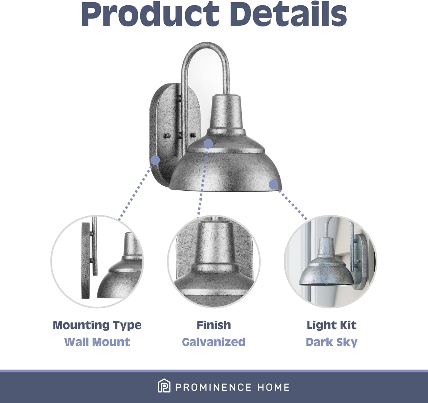 Prominence Home Brightondale – 51557-01 – Lámpara industrial galvanizada al aire libre