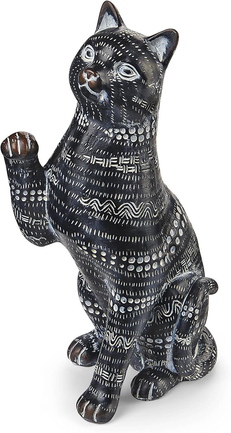 SAGEFINDS Estatua de gato negro  Figura decorativa  Regalo coleccionable para los amantes de los gatos