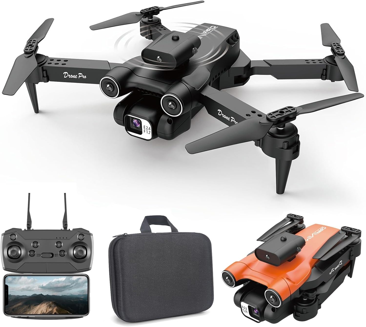 Dron Wifi Fpv con cámara HD de 1080p, modo de retención de altitud, plegable, cuadricóptero, vuelo circular, vuelo de ruta, retención de altitud,