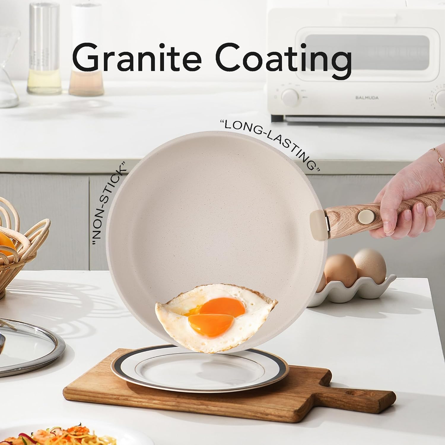 Caannasweis Juego de ollas y sartenes, juegos de utensilios de cocina antiadherentes, mango desmontable, juego de utensilios de cocina de inducción
