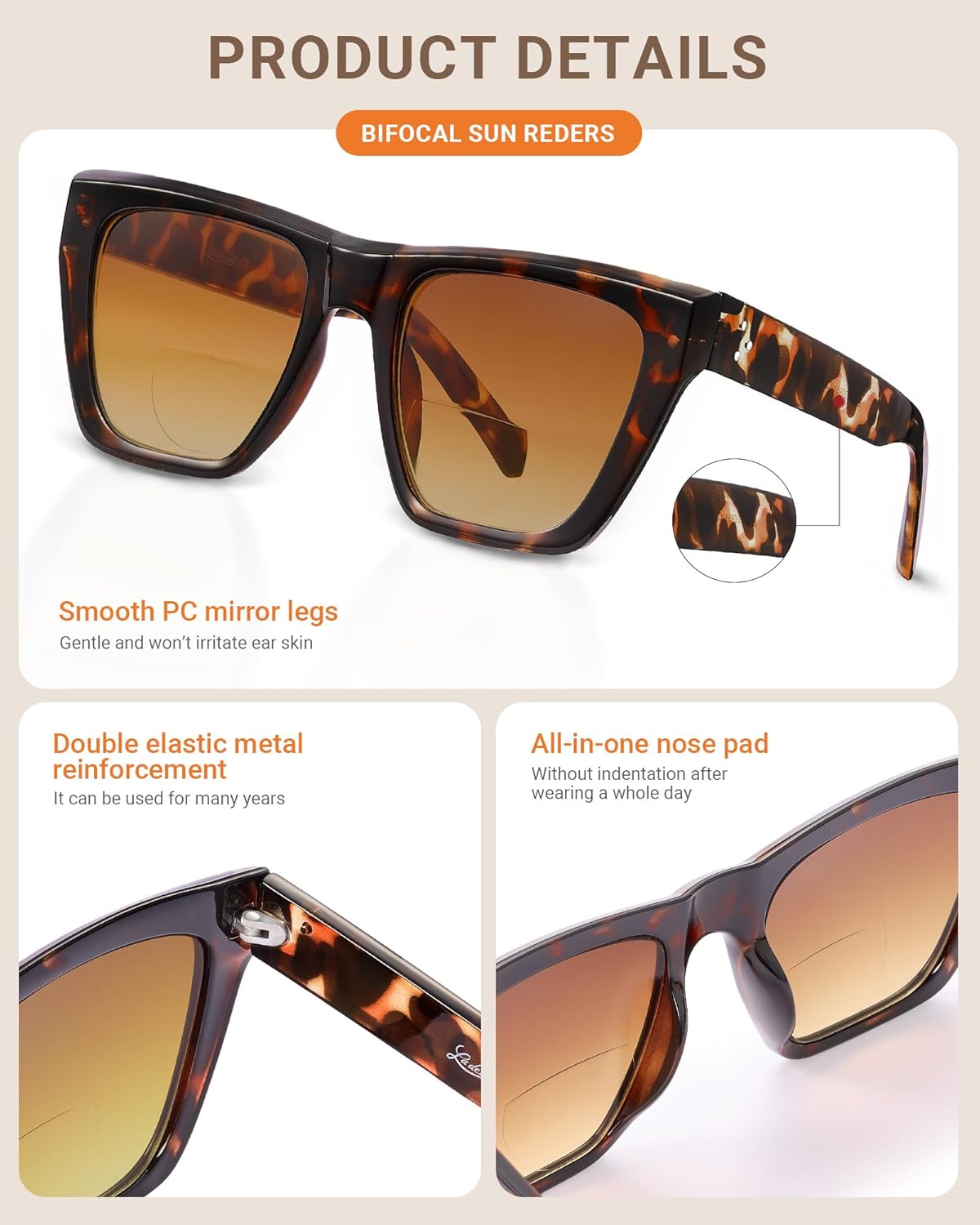 Paquete de 3 lentes de sol bifocales para mujer, lentes de lectura de sol de ojo de gato para mujer con gafas vintage de gran tamaño