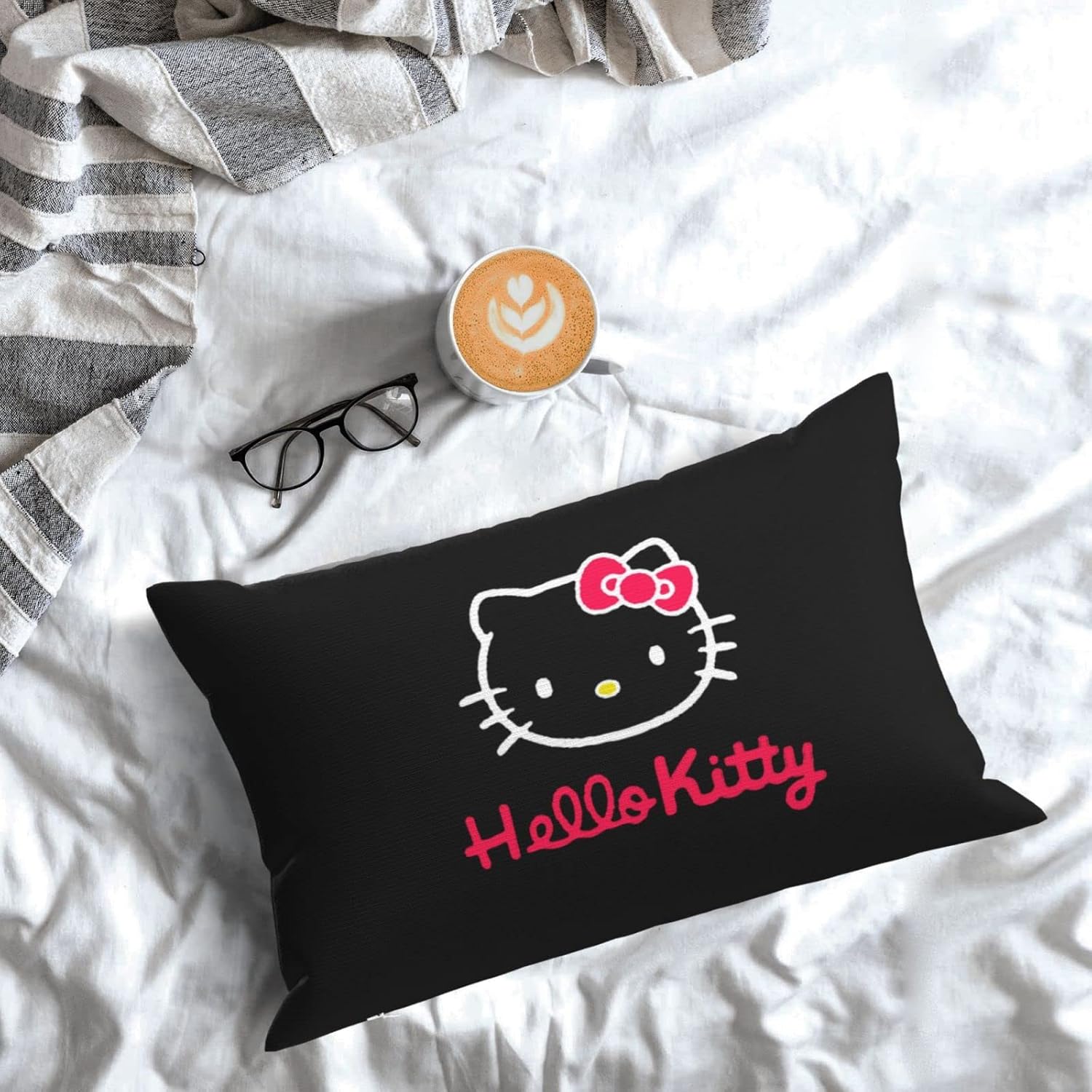 Bonita funda de almohada Kawaii de dibujos animados de anime para decorar sala de estar, sofá y dormitorio, 20 x 30 pulgadas-L14