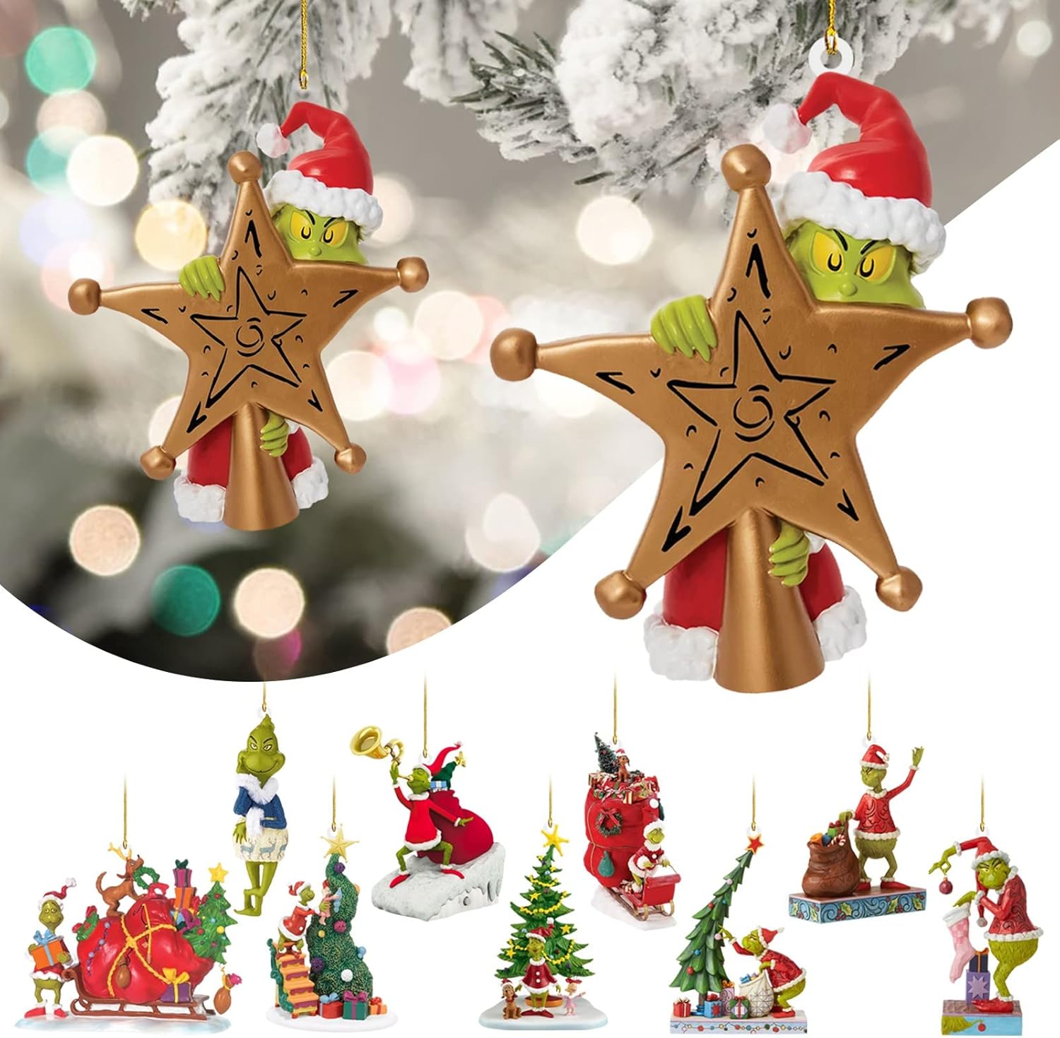 Adorno colgante de acrílico de invernadero de Navidad, árbol de Navidad, colgante de dibujos animados para el hogar, mochila retrovisora del